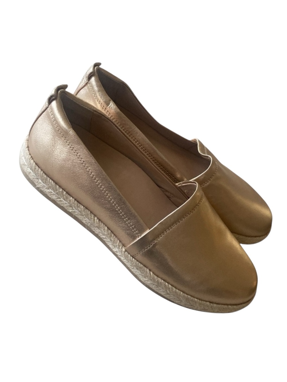 ABEO Isle Gold Metallic Leather Slip-on Shoes